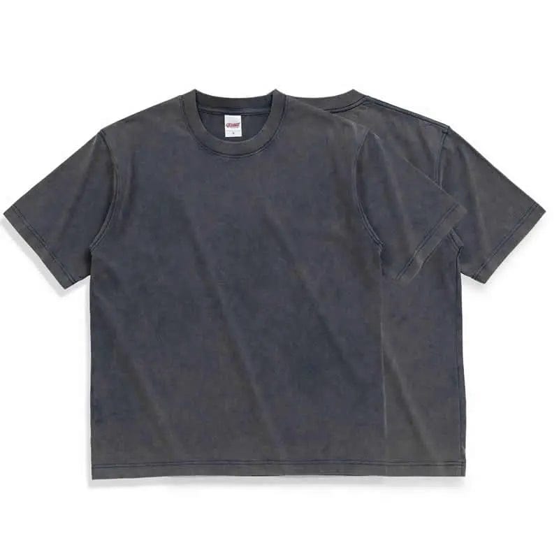 Washed Blue | Enzyme Washed Heavyweight Short Sleeves Tshirt | 300 gsm