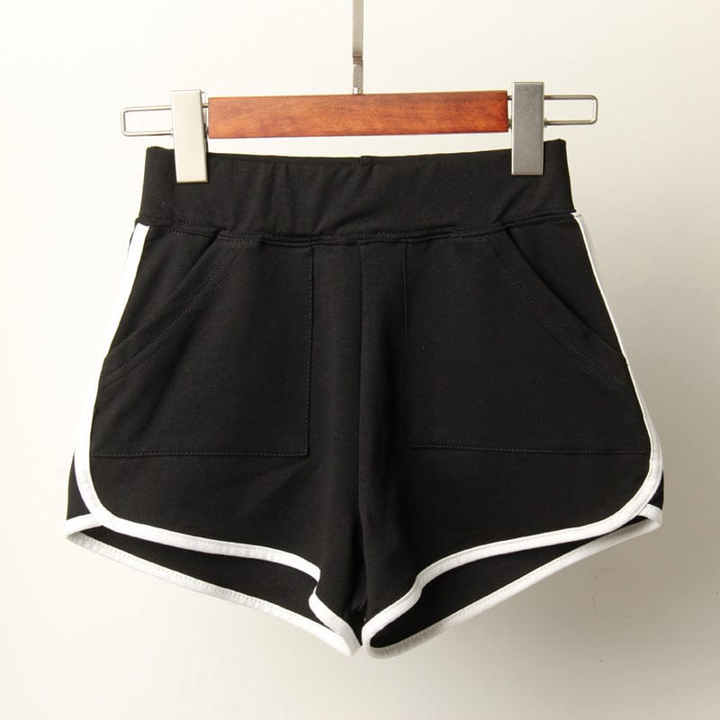 High Elastic Waisted Fitting Dolphin Shorts with Pocket - Yosummer