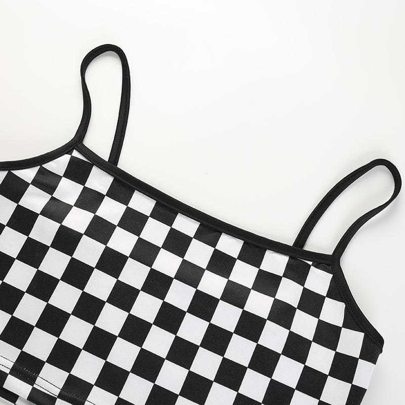 Checkered Pattern Cami Top