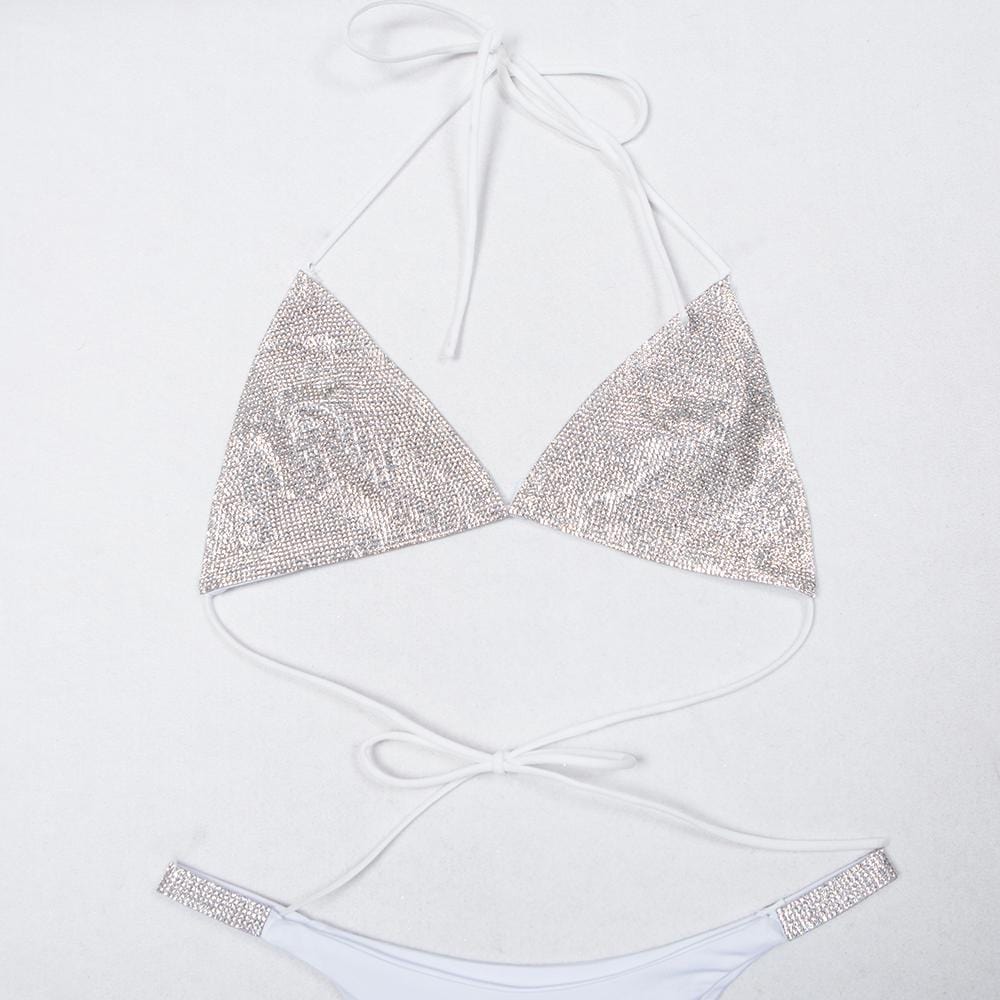 Glitter Triangle Tanga Bikini Set
