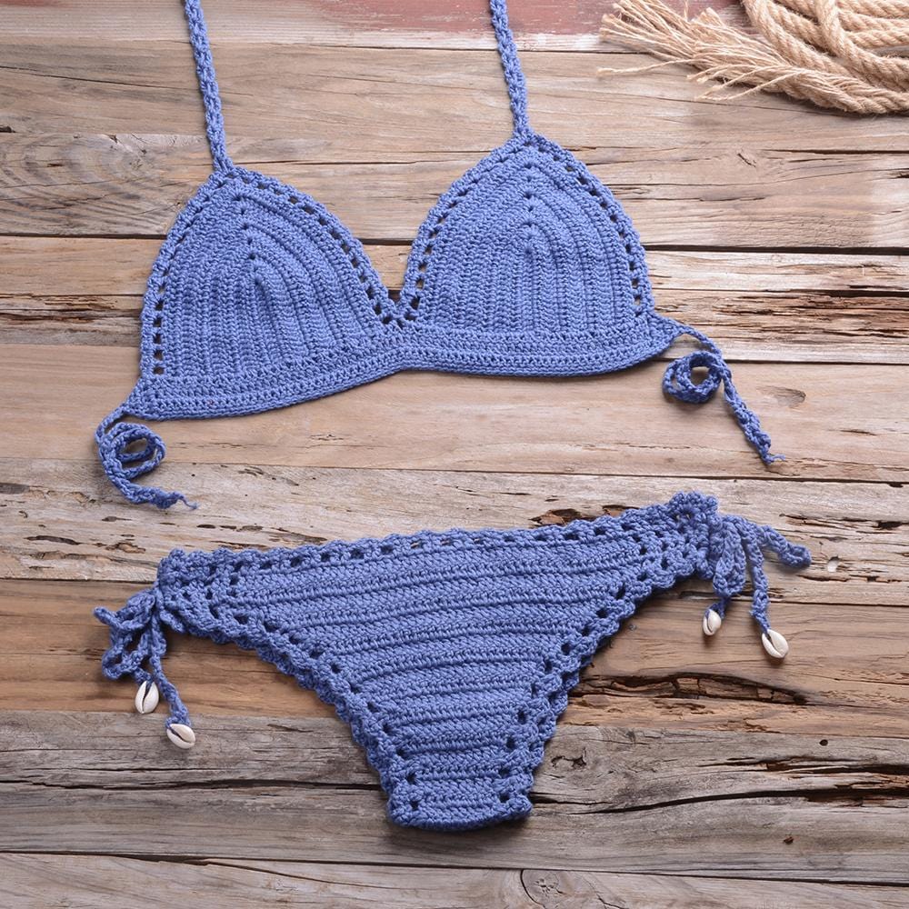 Knit Crochet Higt Cut Swimsuits