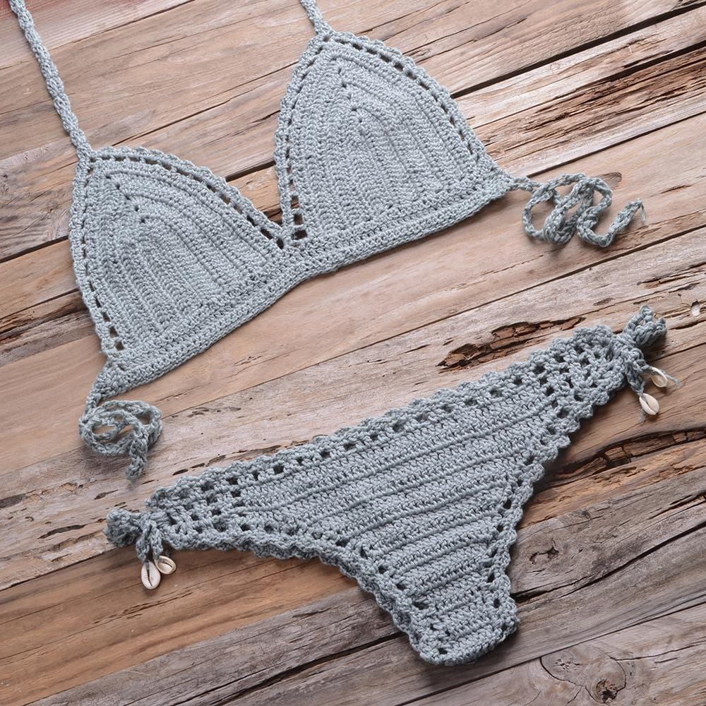 Knit Crochet Higt Cut Swimsuits