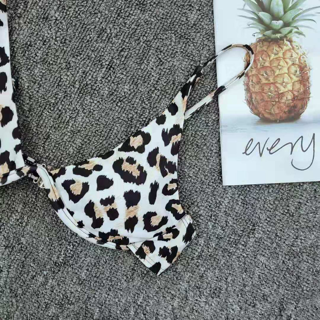 Leopard Pattern Underwire High Cut Bikini Set