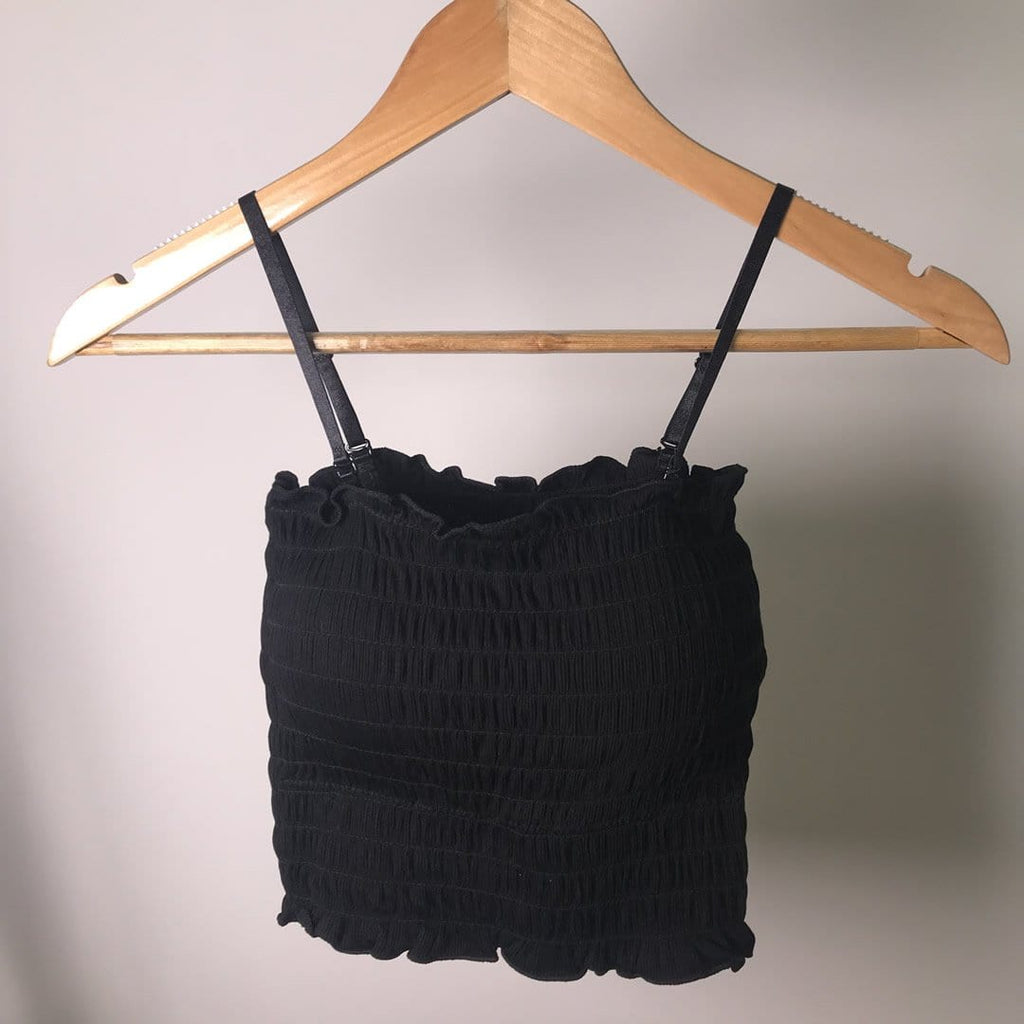 Removable Straps Shirred Tank Top
