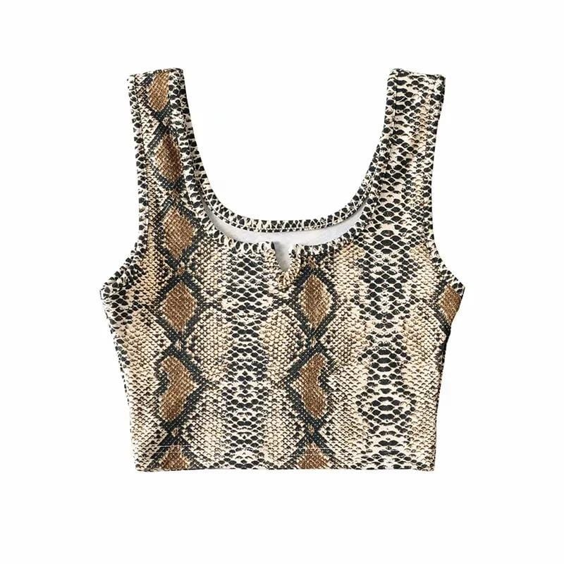Zebra/ Leopard/ Snakeskin Pattern Cotton Tank Top